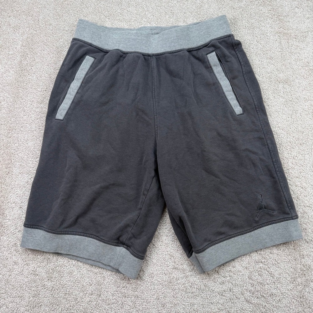 Jordan Mens L Fleece Shorts Gray 642453 Jumpman Logo Sweatshorts